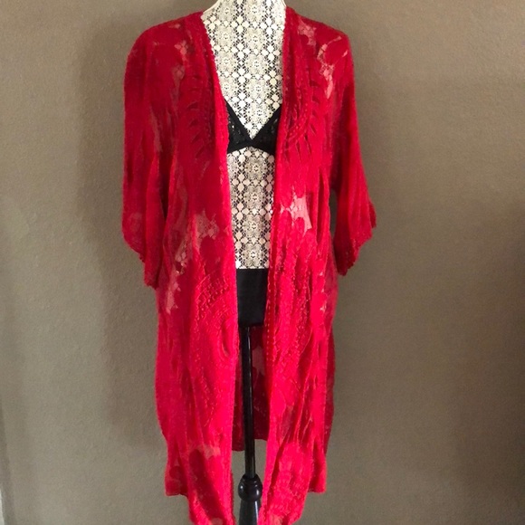 red cover up swimwear